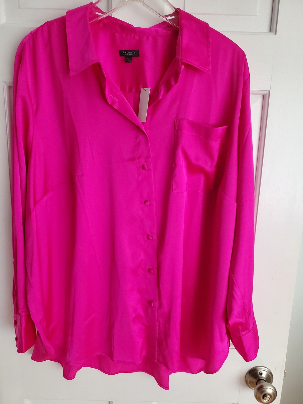Talbots Women's Hot Pink Button-Down Shirt